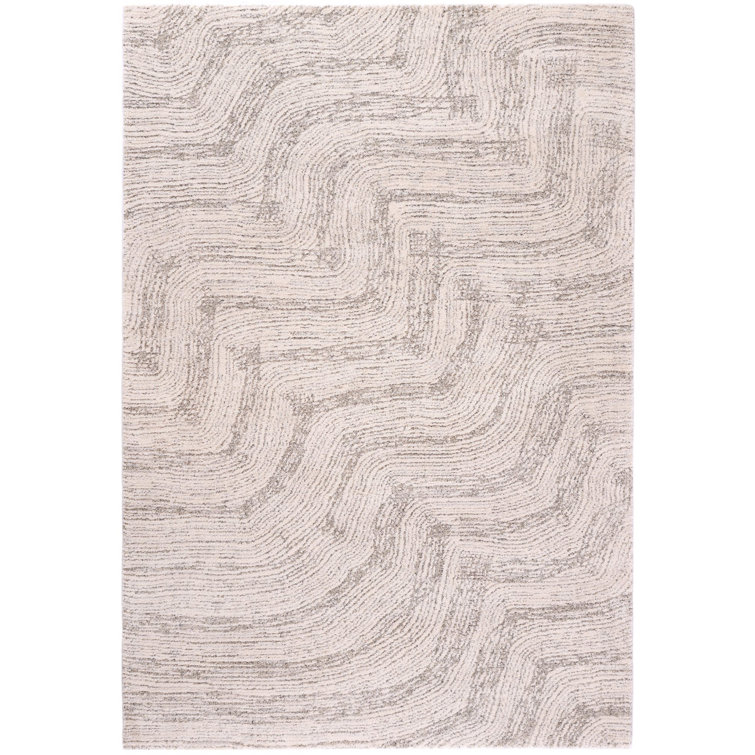 Orren Ellis Vitalian Abstract Machine Woven Area Rug in Charcoal/Gray
